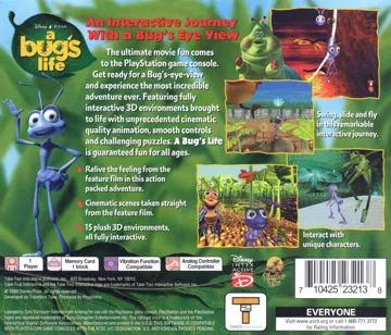 Disney-Pixar A Bugs Life (US) box cover back